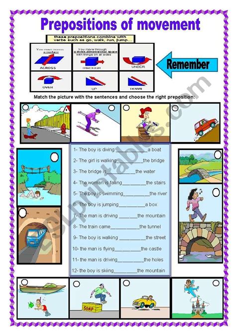 prepositions of movement worksheet prepositions preposition bank home hot sex picture
