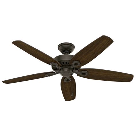 The fan does pull a good deal of air when turned on. Hunter Fan 52" Builder Elite 5 Blade Outdoor Standard ...