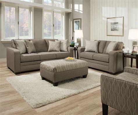 Simmons upholstery albany 2 piece sectional sofa set 1647 03lb 03r pewter. Simmons Upholstery - Seguin Pewter 3 Piece Living Room Set ...