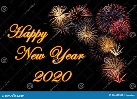 Fireworks For A Happy New Year 2020 Wishes Stock Illustration