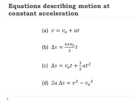 3 Motion At Constant Acceleration