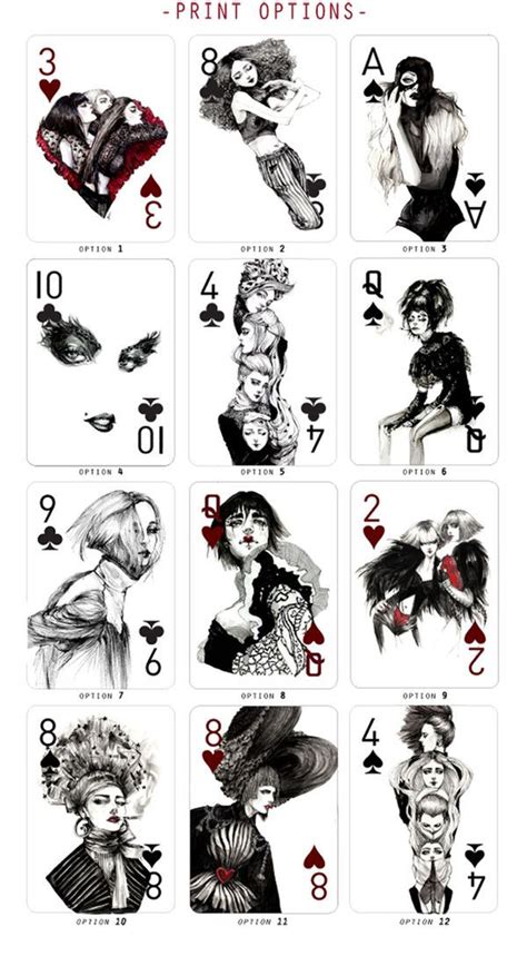 Fashion Illustration Playing Cards Spielkartendesign Spielkarten