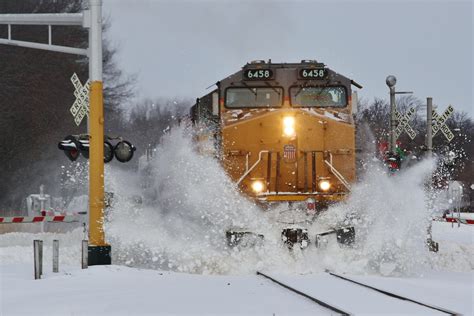 Wallpaper Railroad Winter Snow Up Minnesota Train Smash