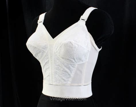1950s white bra 38b 50s 60s white lace merry widow … gem