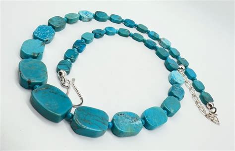 Jay King DTR Sterling Silver Turquoise Graduated Beaded Necklace 46 9g