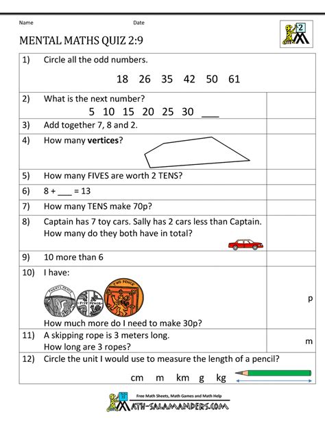 Answer these randomly generated multiplication problems. Printable Mental Maths Year 2 Worksheets