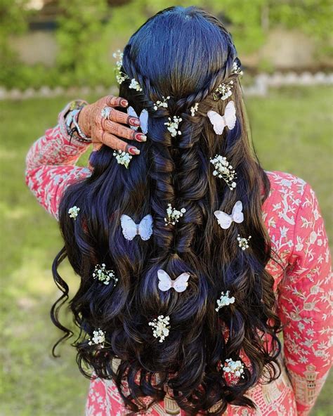 Indian Bridal Hairstyles Quince Hairstyles Butterfly Hairstyle Hair