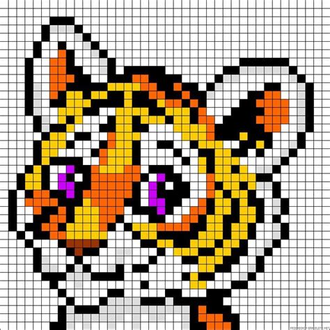Tiger Perler Bead Pattern Graph Paper Drawings Pixel Art Minecraft