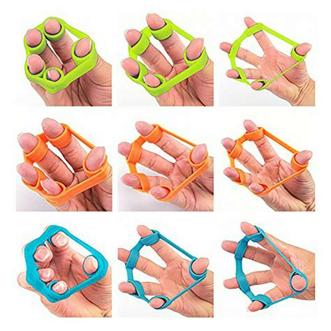 1 3pcs finger hand resistance band wrist training grip stretcher strengthener uk ebay