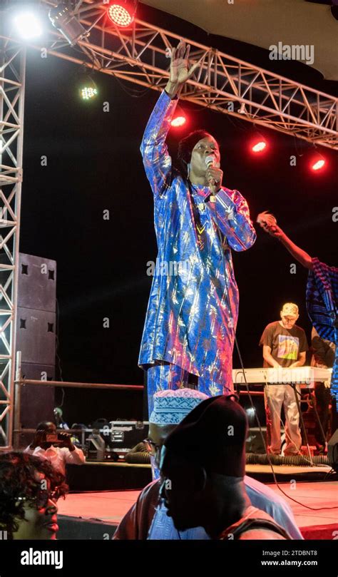 Festival Blues Du Flueuve 2023 In Podor Senegal West Africa Singer Baaba Maal Performing In