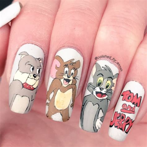 Tom And Jerry Nails Cartoon Nail Designs Nail Art Disney Halloween