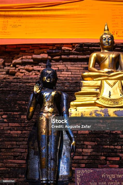 Sacred Statues Of Thai Buddhist Pang Samathi And Pang Ham Yati