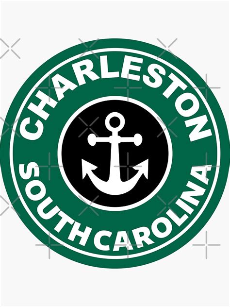 Charleston South Carolina Round Coffee Style Art Sticker By