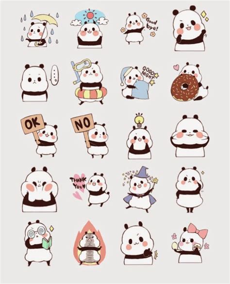 Expression of each stickers can be used any situation without knowing what japanese letters mean. LINE Stickers Community: Free line sticker-Yururin Panda ...