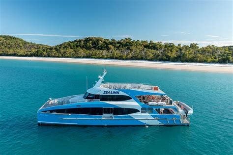 Sealink Boat At Whitehaven Beach Whitsunday Islands Tours