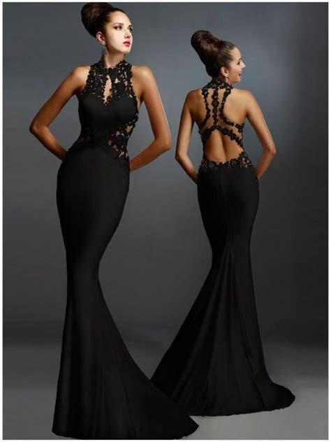 Crafted from a quality jersey fabric, it carries a lovely shade of fuchsia pink. Best Sleeveless Mermaid Formal Long Black Dress - Online ...