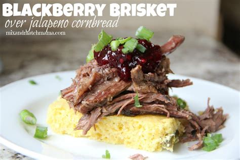 In a separate bowl, mix jiffy corn muffin mix, milk, egg and green chilies and spread on top of the leftover chili. Blackberry Brisket over Jalapeno Cornbread | Jalapeno ...