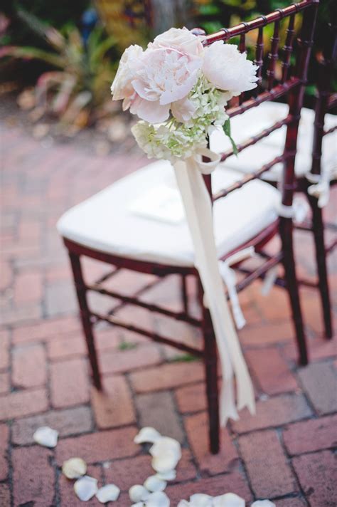 Blush Pink Peony And White Hydrangea Aisle Marker By Botanica Wedding