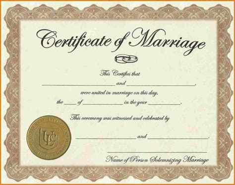 Printable Certificate Of Marriage Learn How To Create Personalized
