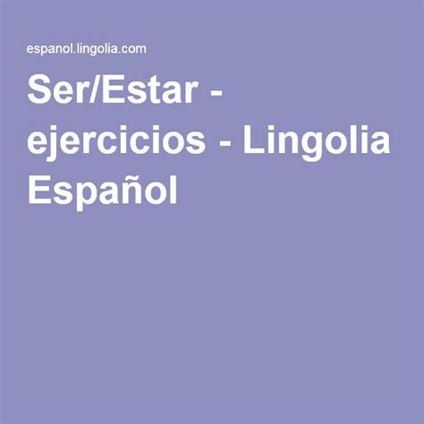 Serestar Ejercicios Ejercicios Gramática Española Español