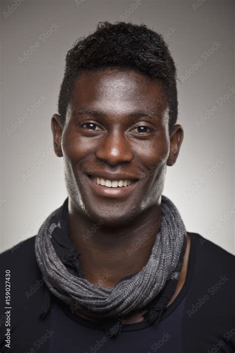 Portrait Of A Normal Black Man Smiling Stock Photo Adobe Stock