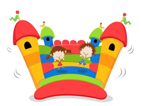 Bouncy Castle Stock Vector Illustration Of Happy Children 20763799