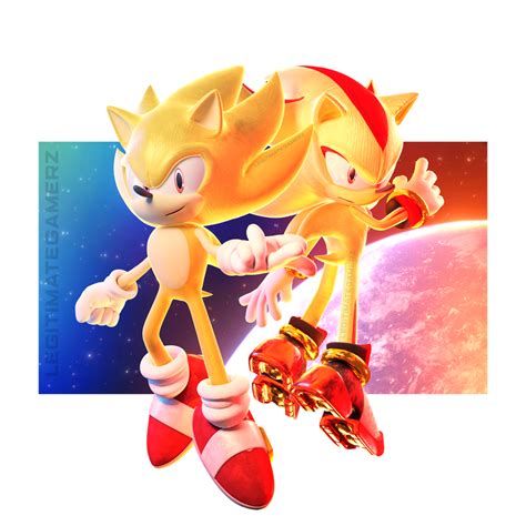 Super Sonic And Super Shadow No Aura By Legitimategamerz On Deviantart