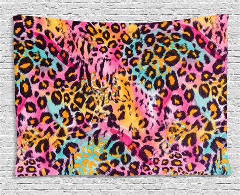 Leopard Print Tapestry Mottled Exotic Panthera Skin Pattern Colorful