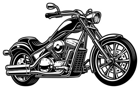 Vintage Monochrome Motorcycle On White Bakcground 539202 Vector Art At