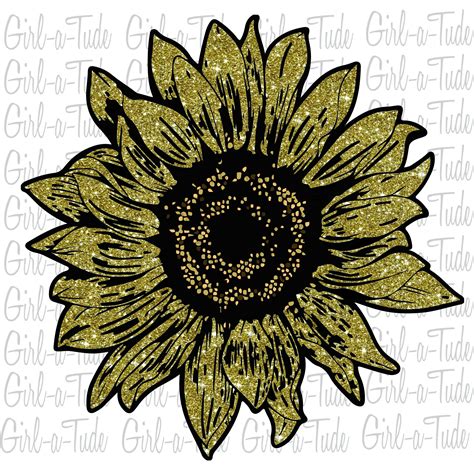 Gold Sunflower Png Imagen Descargable Etsy