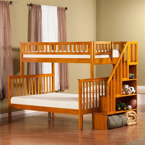 Woodland Twin Over Full Staircase Bunk Bed Bunk Beds Staircase Bunk