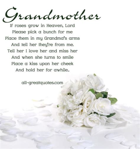 Maybe you would like to learn more about one of these? Memorial Cards For Grandmother | If Roses Grow In Heaven Lord