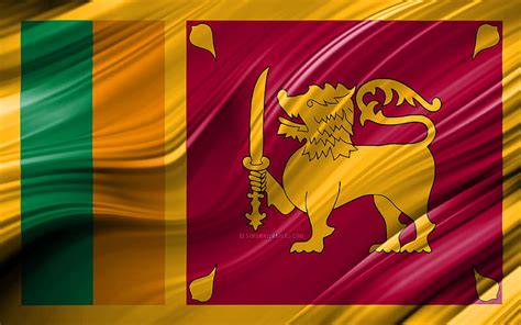Sri Lankan Flag Asian Countries 3d Waves Flag Of Sri Lanka National