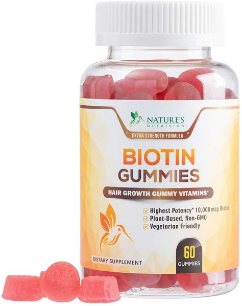 Does biotin actually work for hair loss? Nature's Nutrition Biotin Gummies for Hair Growth Highest ...