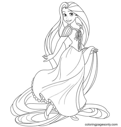 Rapunzel From Disney Tangled Coloring Page Free Printable Coloring Pages