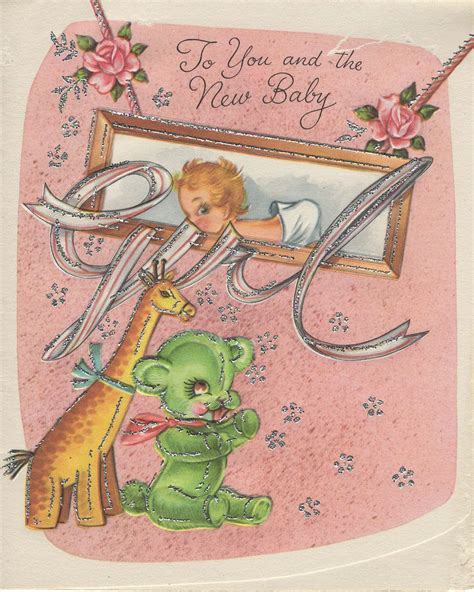 Vintage Baby Girl Card By Scrappyfrankie On Etsy Baby Girl Cards