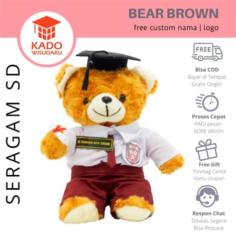 Boneka Wisuda Teddy Bear Seragam Sd Cowok Kado Wisudaku Lazada Indonesia