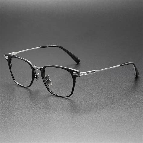 eyeglow new vintage square elegant eyeglasses for men and women high quality pure titanium black