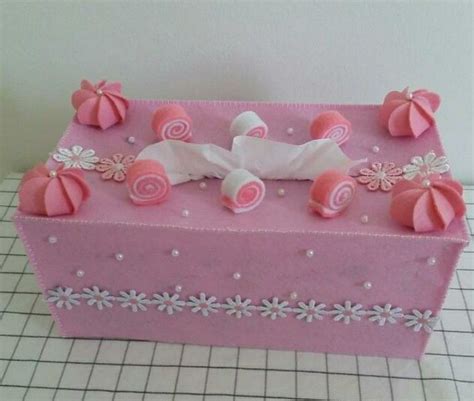 $14 for fabric, $21 with monogram; Felt Sweet Pinkie Cake Tissue Box Cover $25 | Tissue box ...