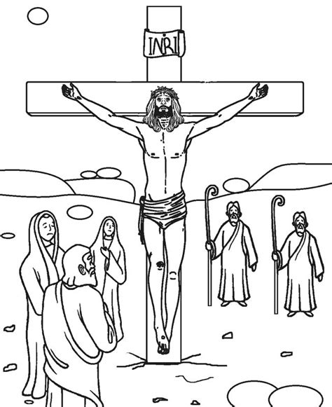 Free Jesus Crucifixion Coloring Page Free Printable Coloring Pages