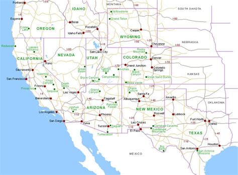 Maps Of Southwest And West Usa The American Southwest Southwest Usa