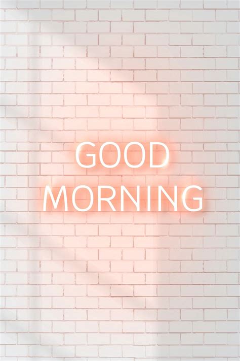 Download Premium Vector Of Neon Good Morning Word On Brick Wall Vector