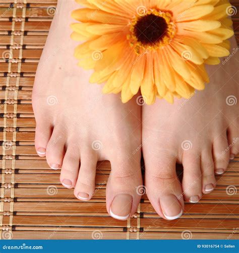 Care For Beautiful Woman Legs On The Floor Stock Photo Image Of
