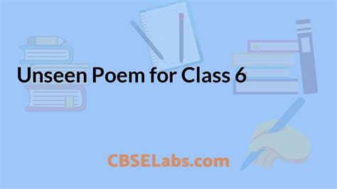 Unseen Poem For Class 6 Cbse Labs