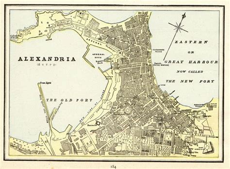 31° 11' 53 north, 29. 1890 Antique Alexandria Map Gallery Wall Art City Map of ...