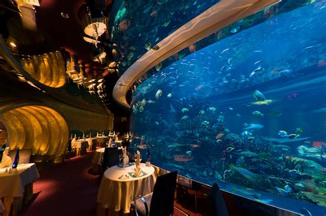 The Underwater Themed Al Mahara Restaurant In The Burj Al Arab Hotel