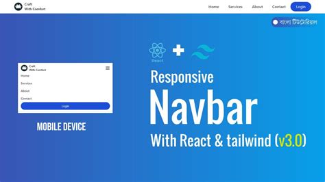 Responsive Navbar Tailwind Css React Youtube