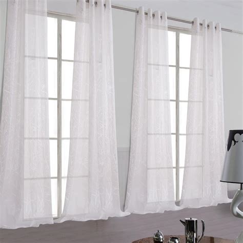 Floral good quality curtains online for girls bedroom decoration. Branch Tree White Sheer Curtains 2 Panels for Bedroom ...
