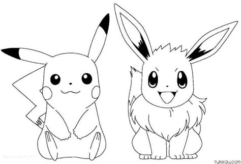 Pokemon Eevee And Pikachu Coloring Page For Kids Turkau