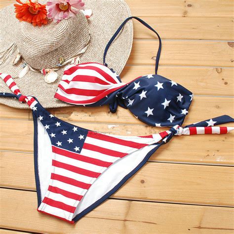 usa flag bikini set national design swimwear sexy swim wear water sport bathing suit woman